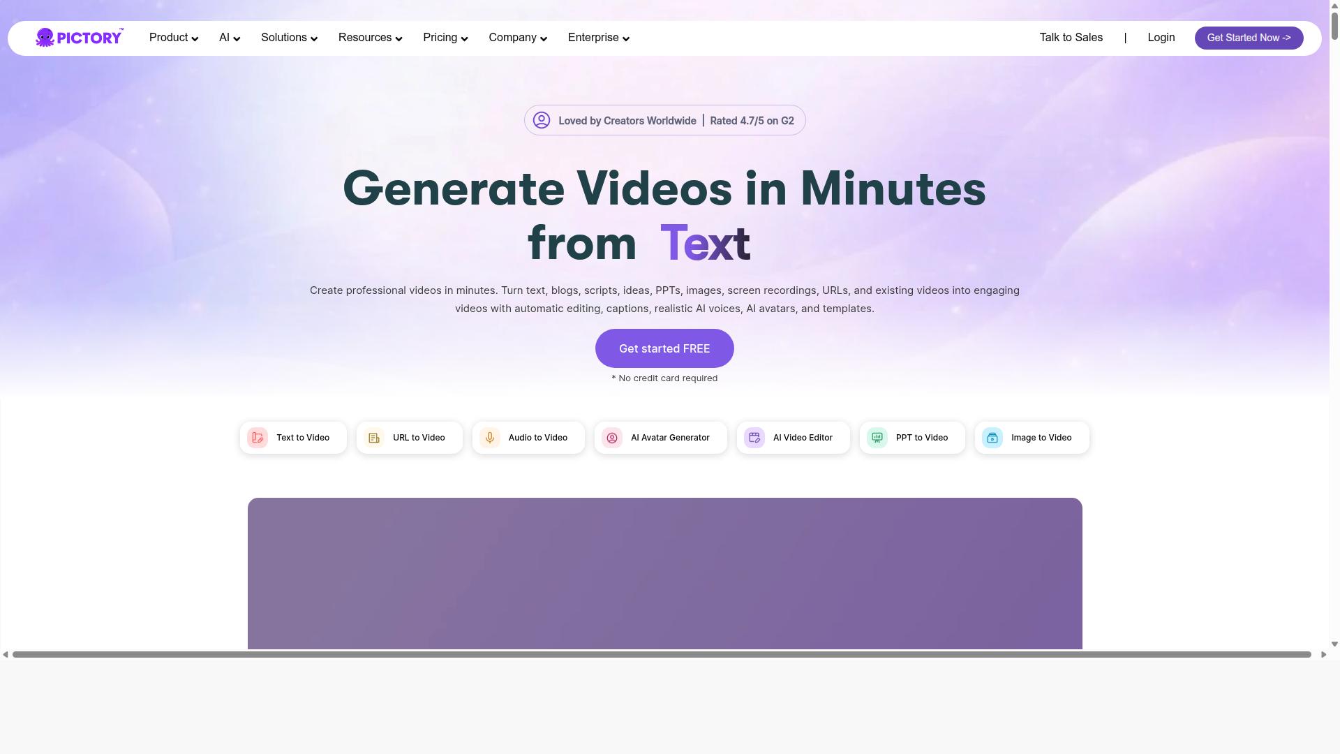 Pictory website